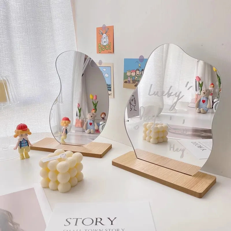 Irregular Shape Acrylic Desk Mirror - Vanity Makeup Modern Design