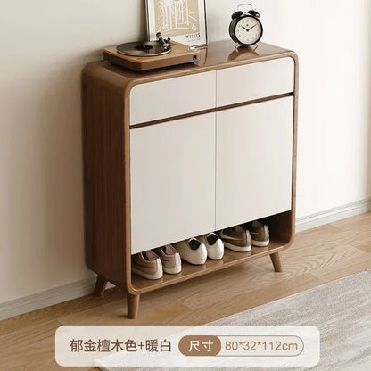 Nordic Luxury Shoe Cabinet with Drawers - Storage Space-Saving Interior