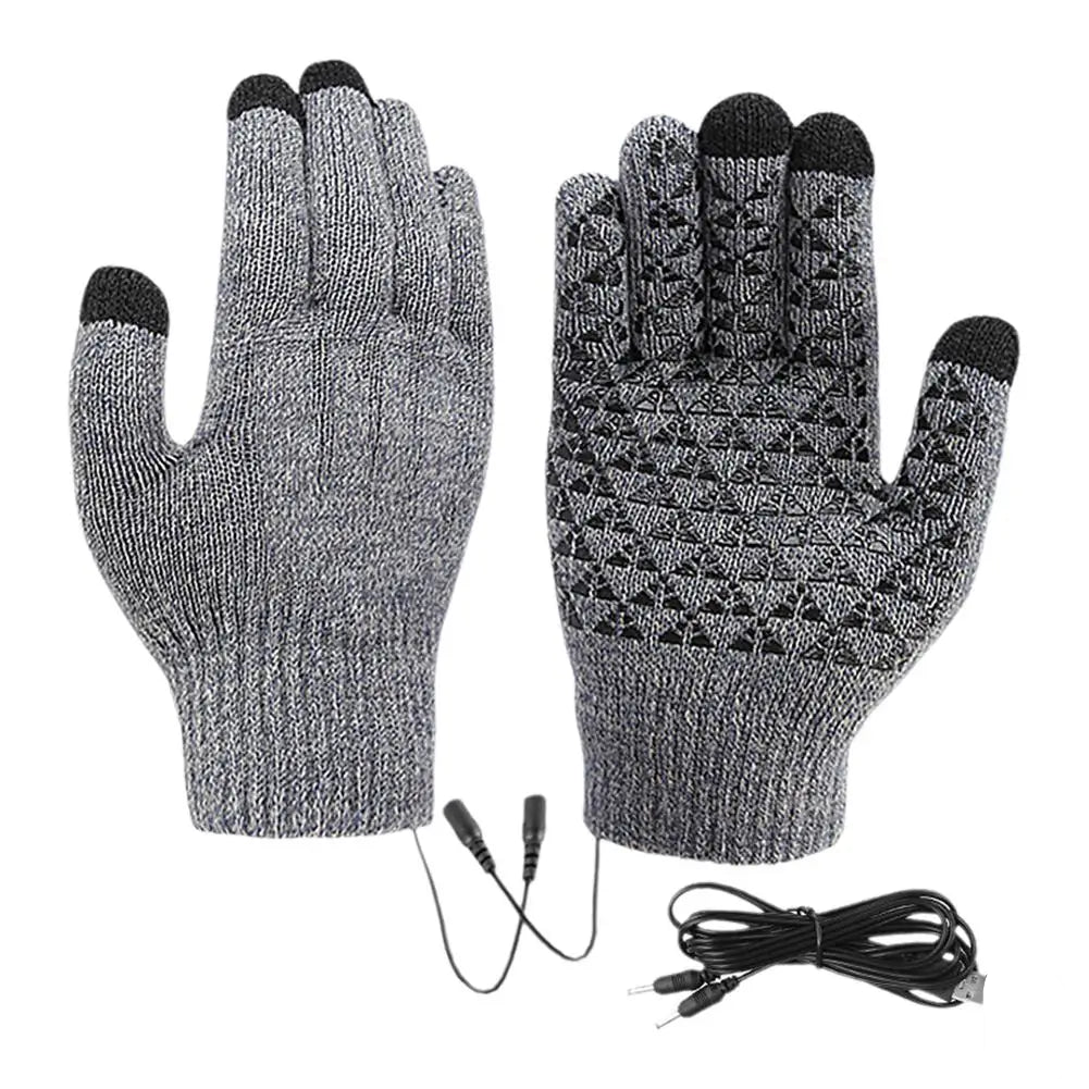 USB Heated Gloves Touchscreen Winter - Thermal Windproof Motorcycle Bike