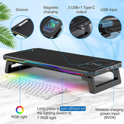 Monitor Holder ITLY D2 Foldable - Multifunctional Desk Organizer