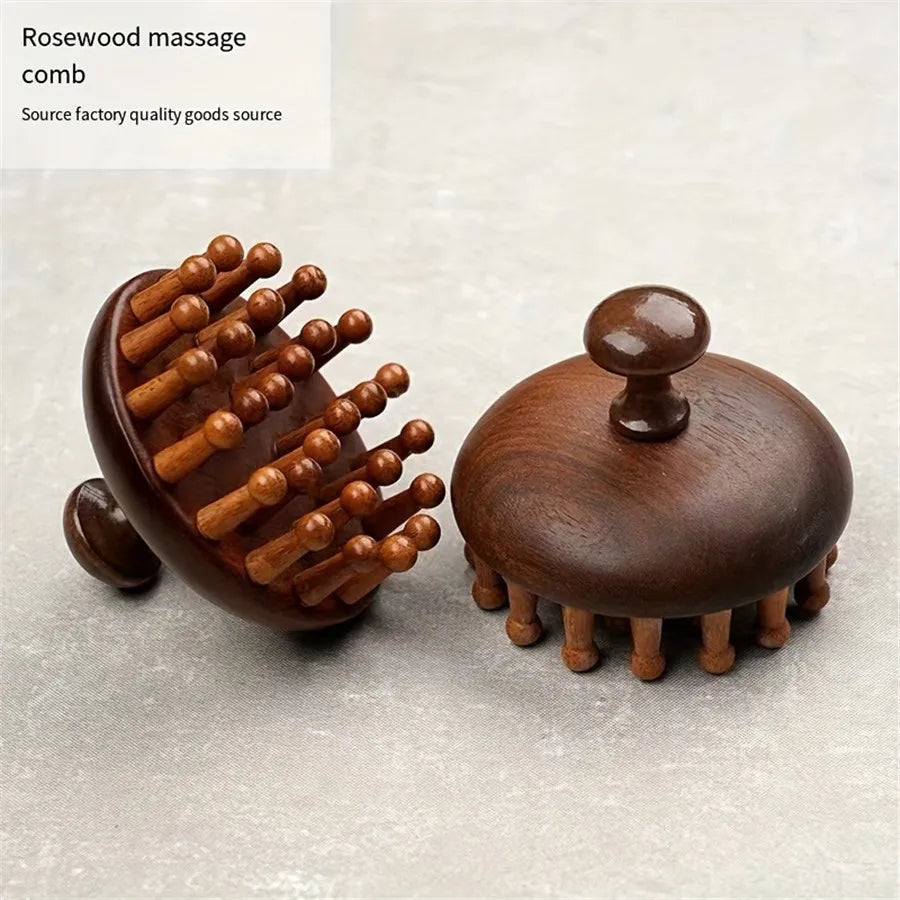 Scalp Massager Mahogany Ergonomic - Relaxation Tool Full Body