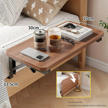 Foldable Bed Dorm Organizer - Attachable Bedside Under-Bed Storage Shelf