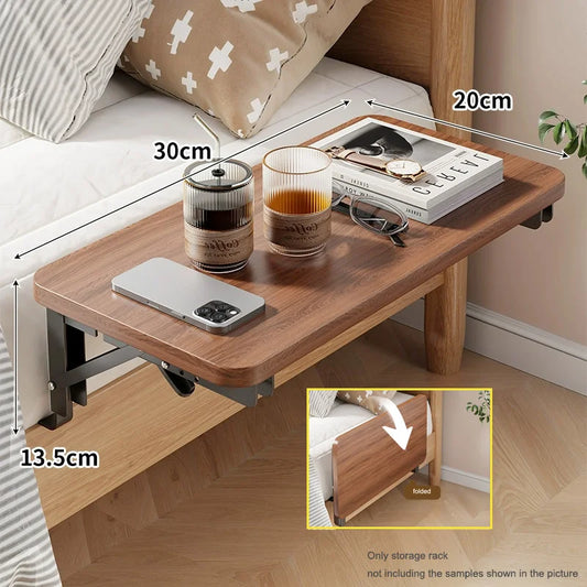Foldable Bed Dorm Organizer - Attachable Bedside Under-Bed Storage Shelf