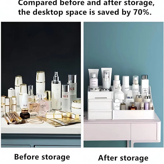 Cosmetics Storage Box with Drawers Space-Saving - Organizer Desktop Dorm Care
