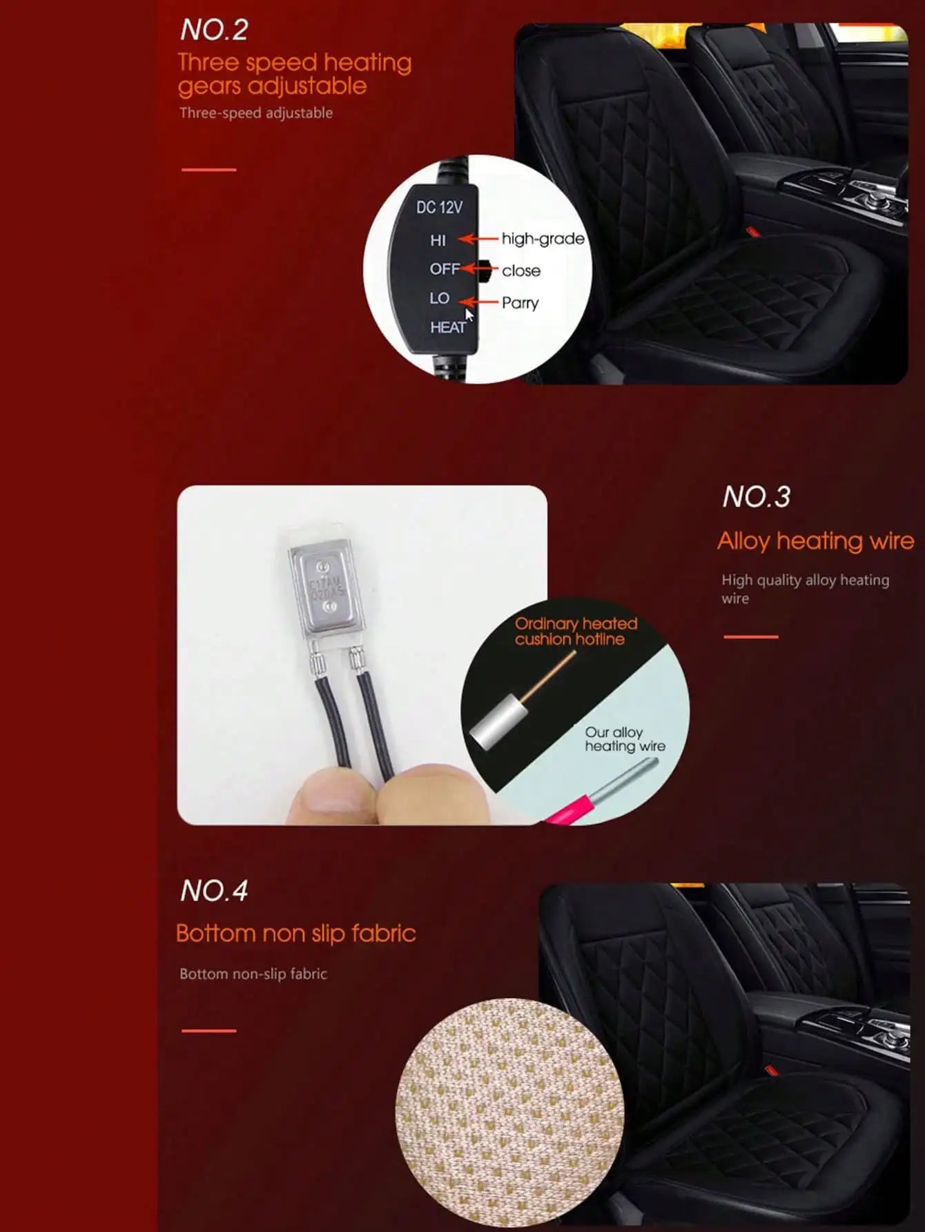 Car Heated Seat Cushion 12V Electric - Upgrade Seat Fast Heating