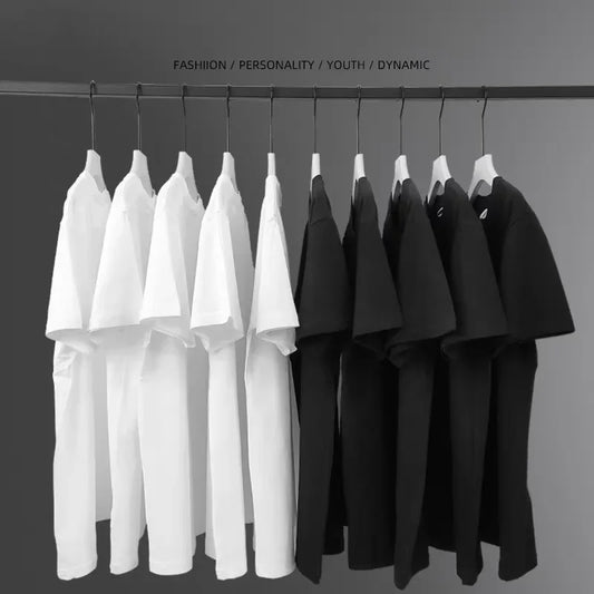 T-Shirt Men's Cotton Premium Round Collar Short Sleeve - Breathable Summer