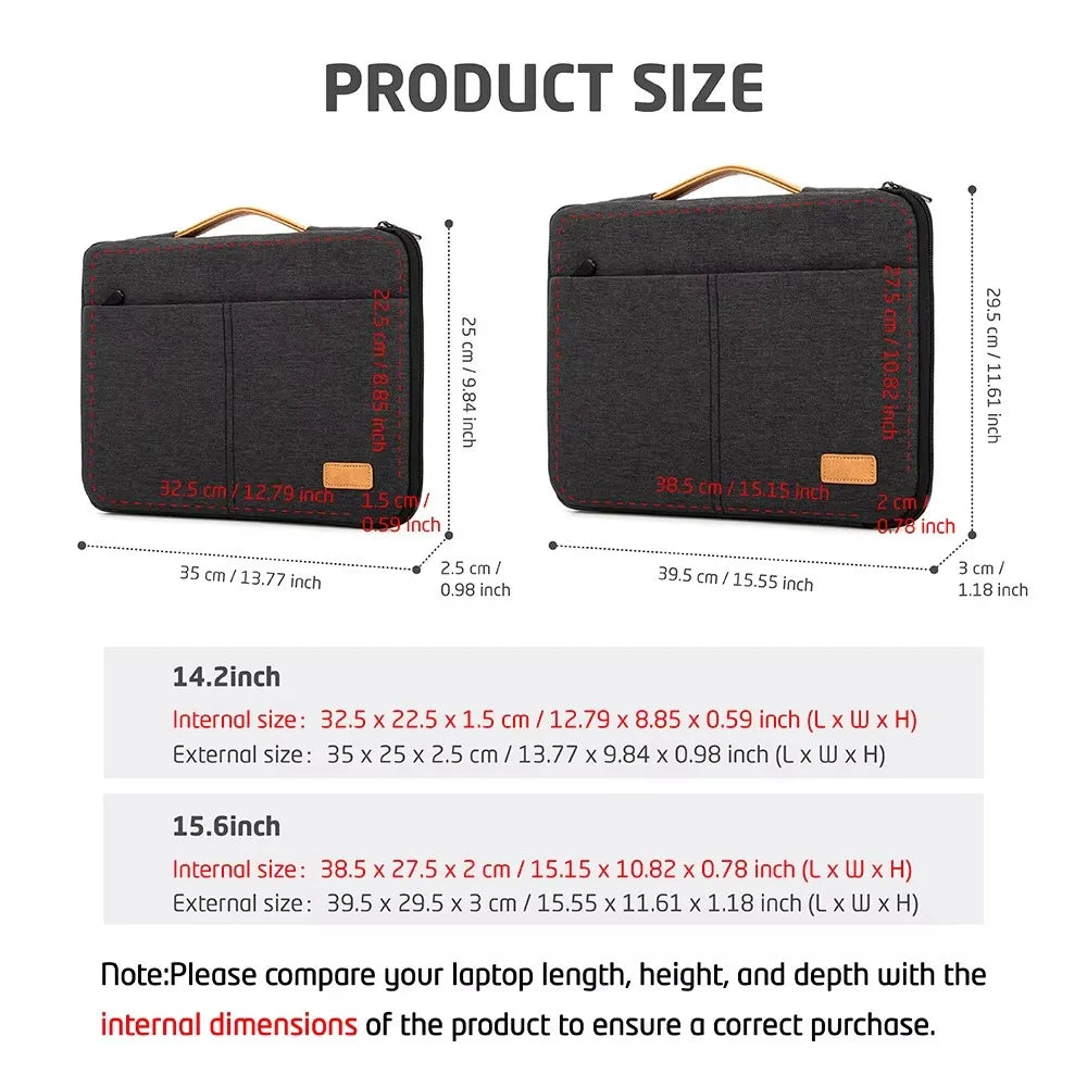 Laptop Sleeve 14-15.6'' Shockproof - Travel Business Bag for Laptop