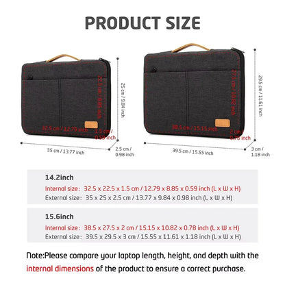 Laptop Sleeve 14-15.6'' Shockproof - Travel Business Bag for Laptop