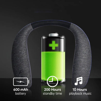 Neck Bluetooth Speaker - Wireless Portable 10H Stereo 3D