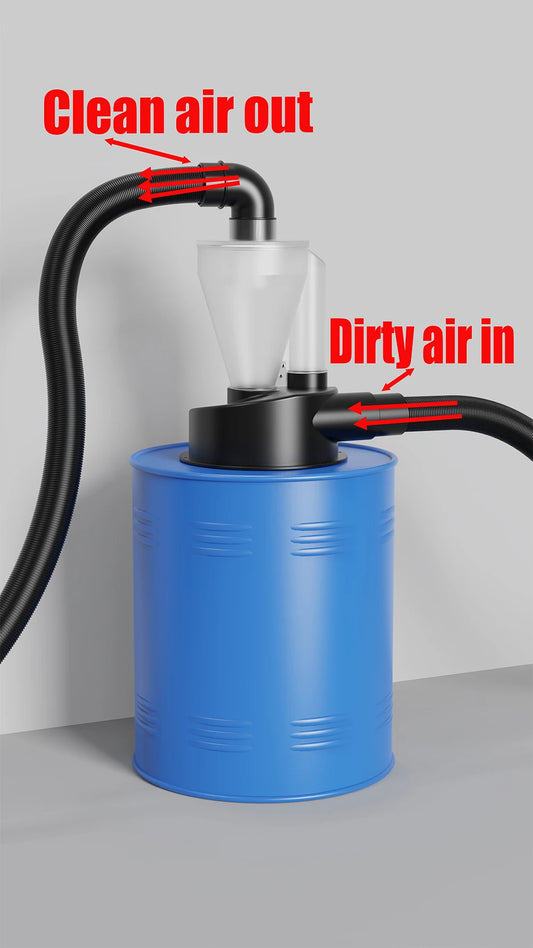 Cyclone Dust Collector 2.5'' - Double Filtration Separator Woodworking