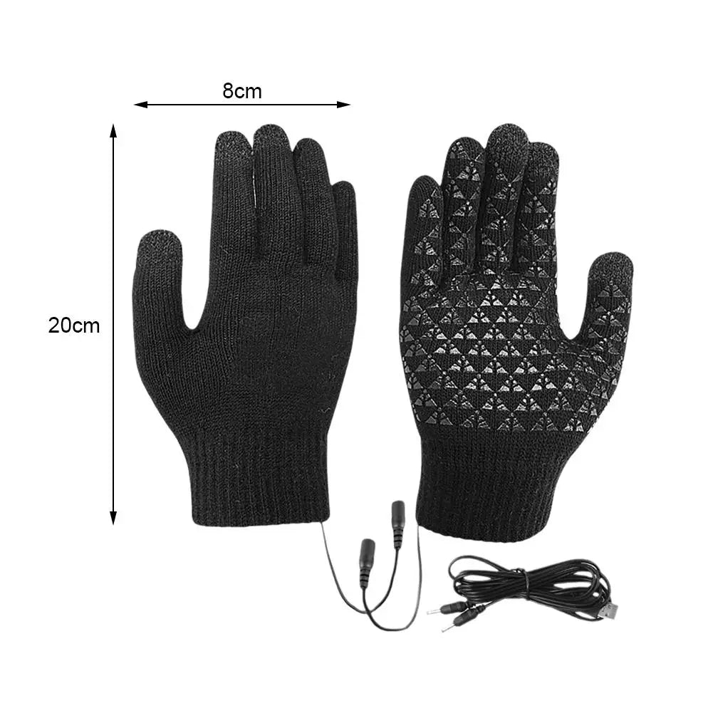 USB Heated Gloves Touchscreen Winter - Thermal Windproof Motorcycle Bike