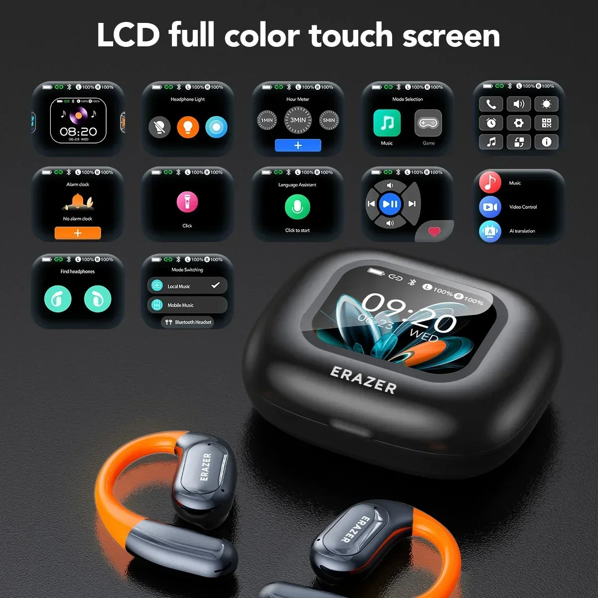 Earbuds Bluetooth HTC NE27 5.4 - AI Translator LCD Screen Noise Reduction