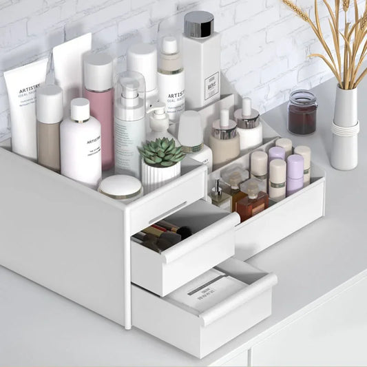 Cosmetics Storage Box with Drawers Space-Saving - Organizer Desktop Dorm Care