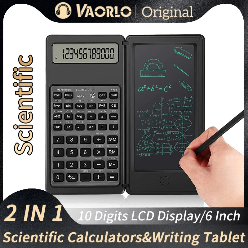 Scientific Calculator 2-in-1 Foldable - 6" LCD Drawing Tablet Desk