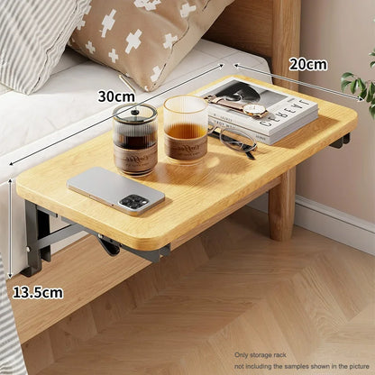 Foldable Bed Dorm Organizer - Attachable Bedside Under-Bed Storage Shelf