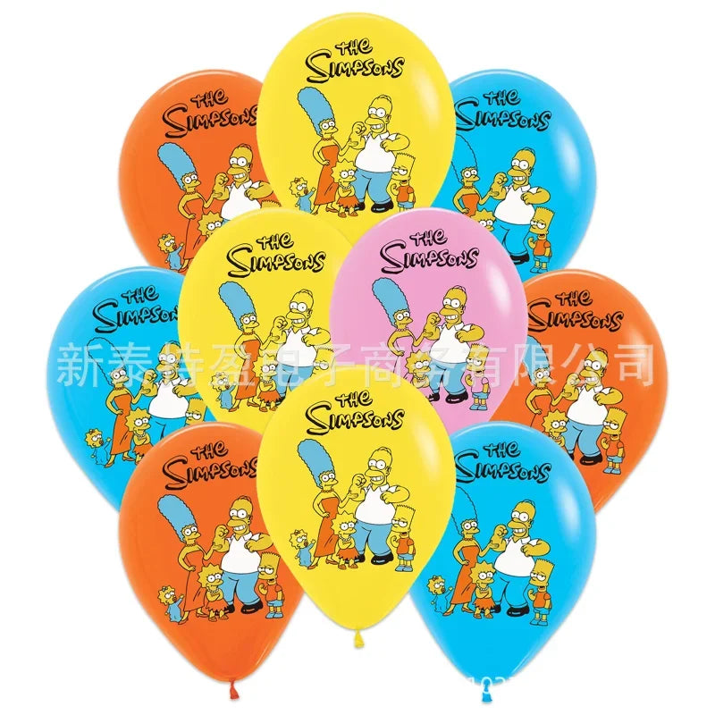 Simpsons Party Balloons Birthday Kids - Latex Foil Home Decor