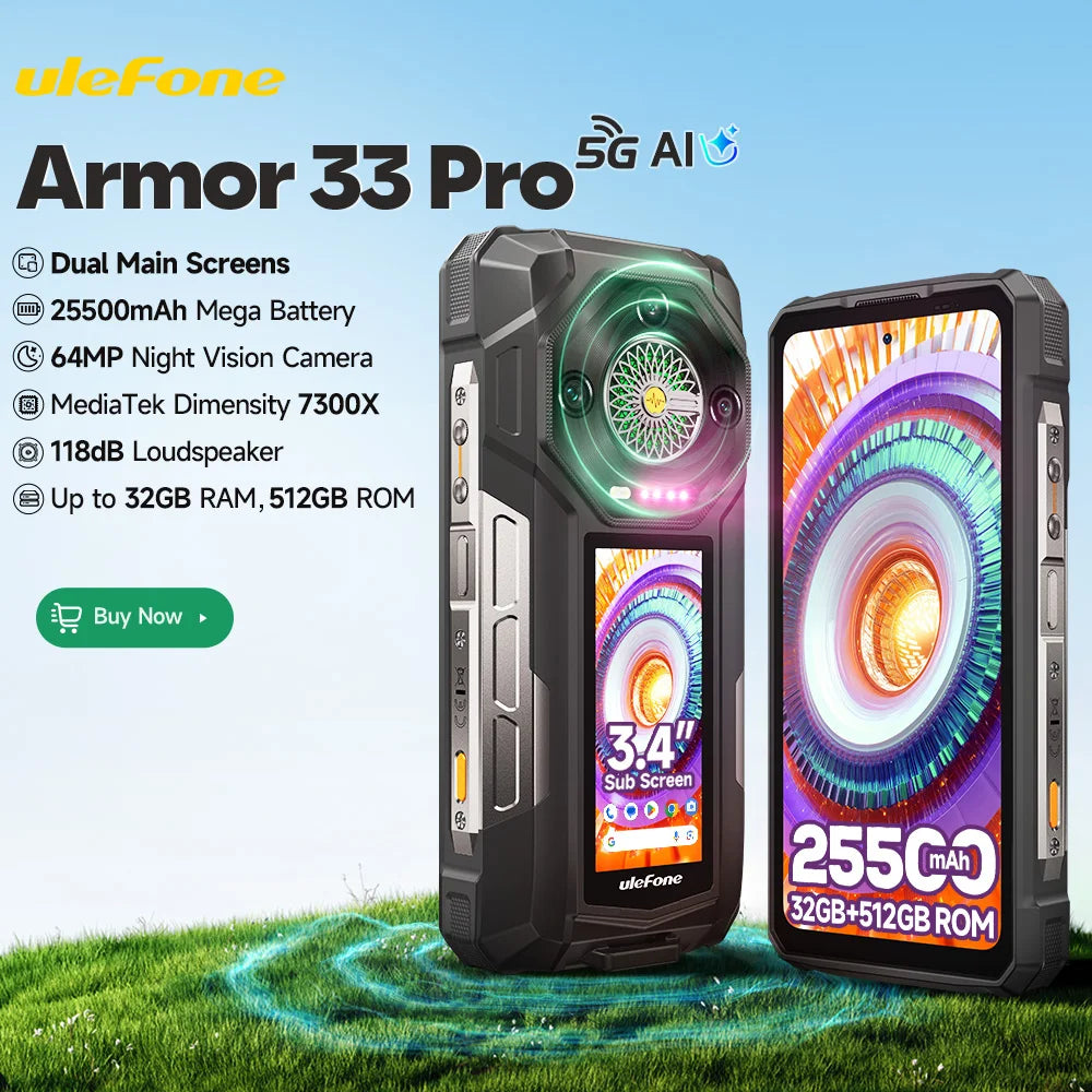 Smartphone Ulefone Armor 33 Pro 5G Rugged - Battery 25500mAh 512GB NFC