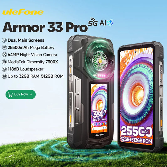 Smartphone Ulefone Armor 33 Pro 5G Rugged - Battery 25500mAh 512GB NFC