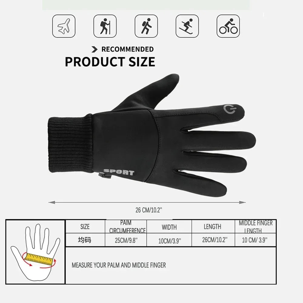 Thermal Touchscreen Gloves Men's Women's - Non-Slip Windproof Cycling Hiking