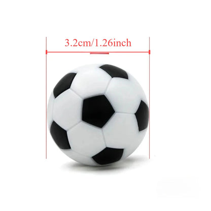 Mini Football Table Balls 6pcs 32mm - Black White Foosball Training
