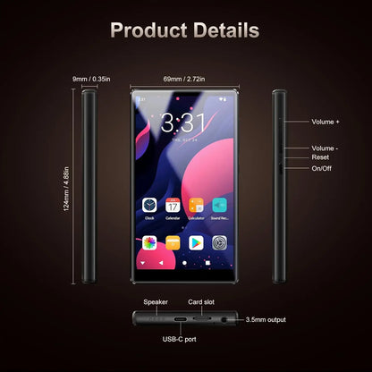 Android MP3/MP4 Player 13 - Screen 5" Touchscreen 96GB Bluetooth WiFi