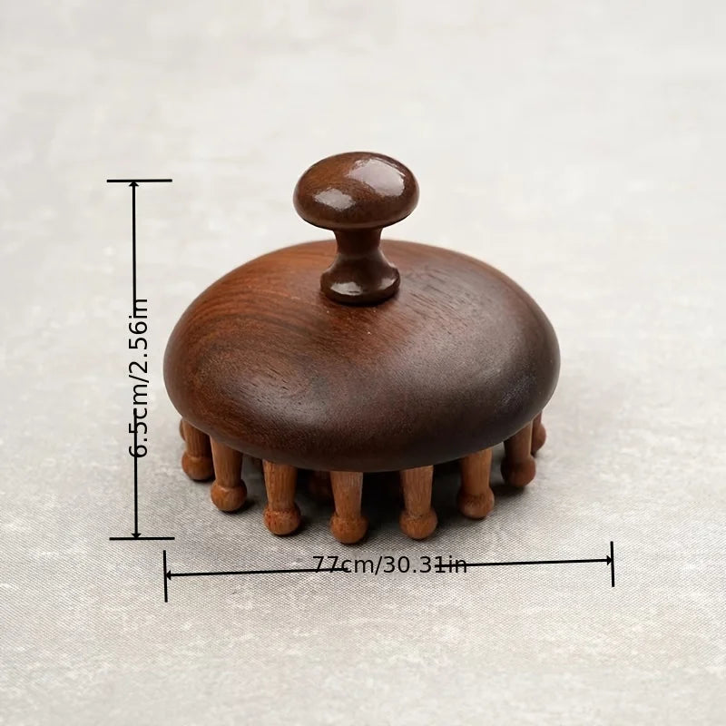 Scalp Massager Mahogany Ergonomic - Relaxation Tool Full Body