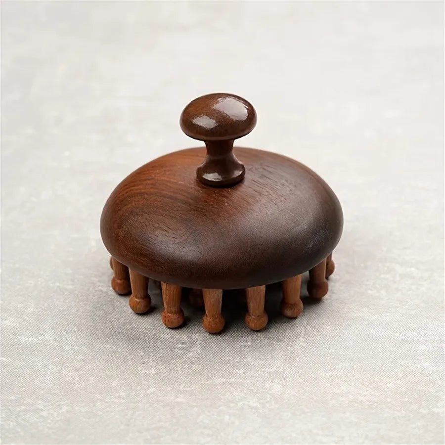 Scalp Massager Mahogany Ergonomic - Relaxation Tool Full Body