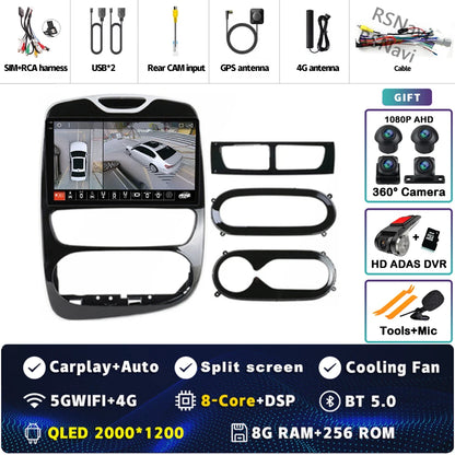 Radio Auto Android 15 Renault Clio 4 BH98 KH98 2016-2019 - 2K QLED CarPlay GPS