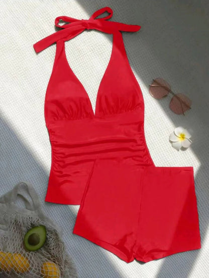 Women's Push-Up Swimsuit Set – High Waist Monokini & Shorts | 2025