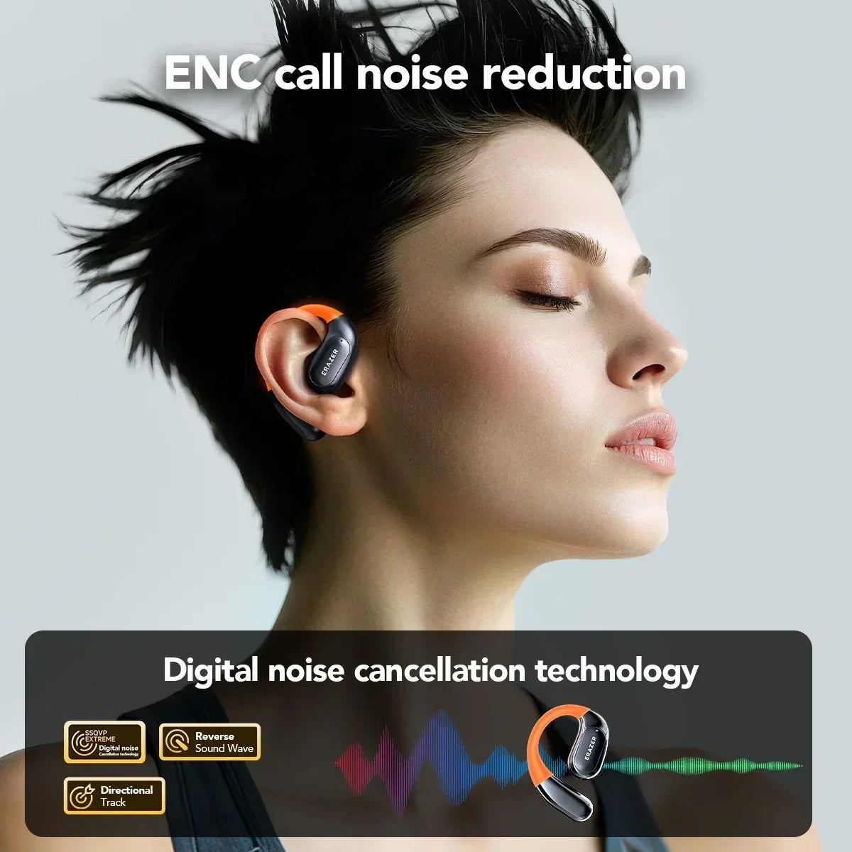 Earbuds Bluetooth HTC NE27 5.4 - AI Translator LCD Screen Noise Reduction