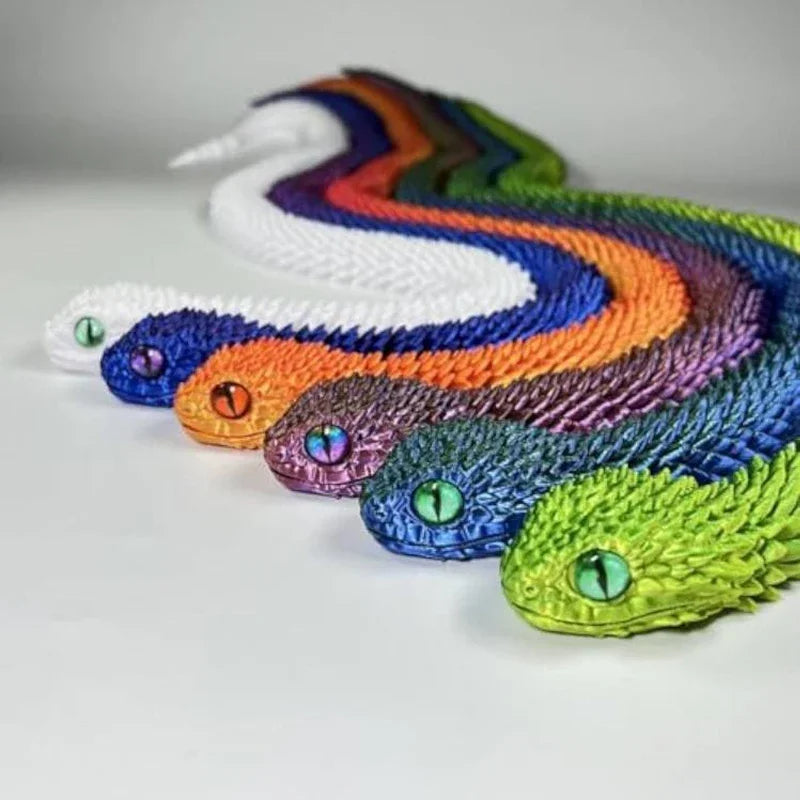 3D Printed Snake Fidget Toy – Movable Joint Figurine