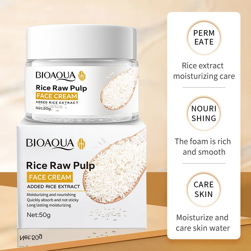 Cream Face Rice Puree Korean - Moisturizing Whitening K-Beauty Original