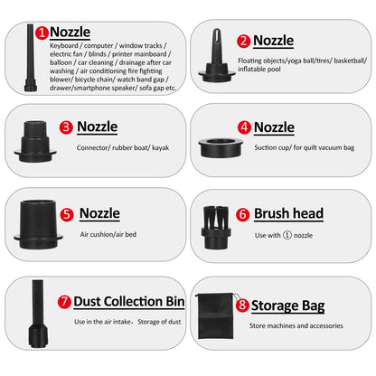 Electric Compressed Air Duster 100W - Screen Digital 7500mAh Rechargeable