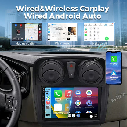 Radio Auto Android 15 Renault Sandro Logan 2 2014-2019 - 2K QLED CarPlay GPS
