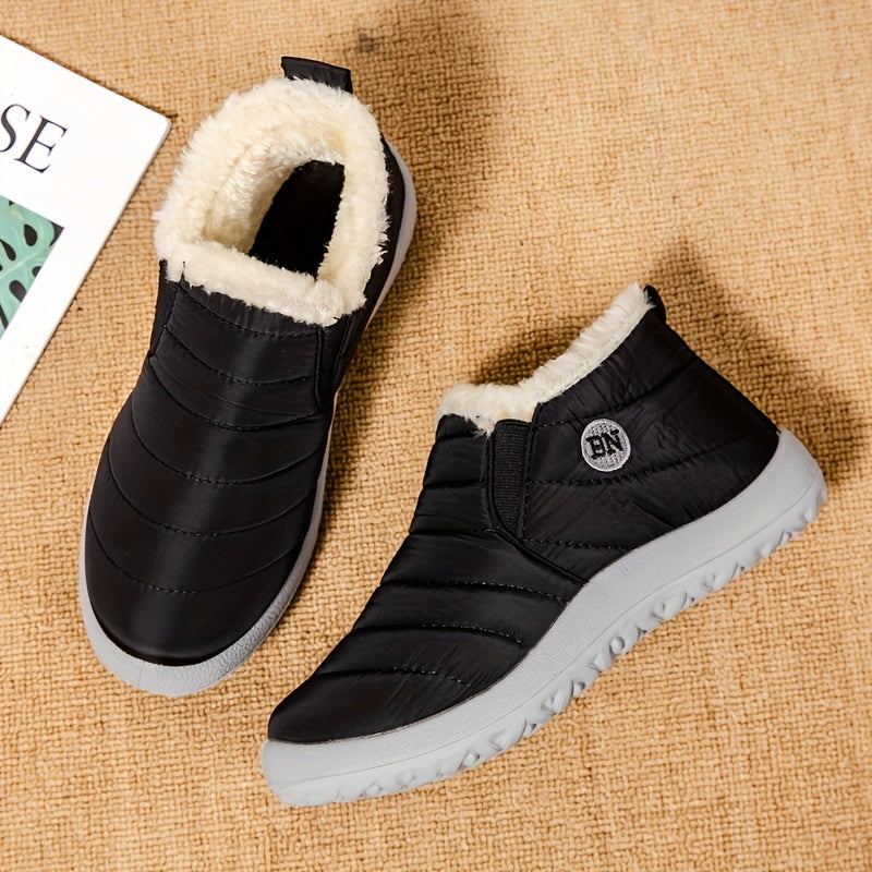 Women'S Winter Snow Boots, Warm And Plush, Short Boots, Shoes, Thickened, Flat-Soled Footwear.