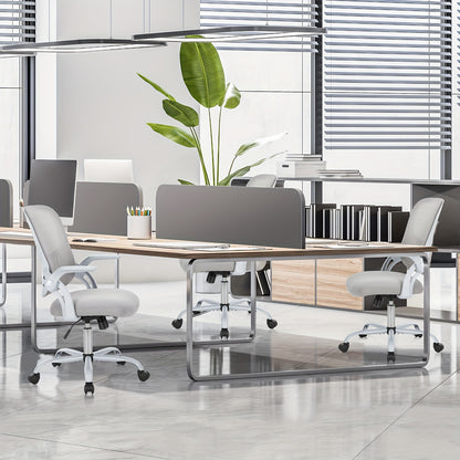 Ergonomic Mesh Office Chair on Wheels - Lumbar Support Armrests Rotating