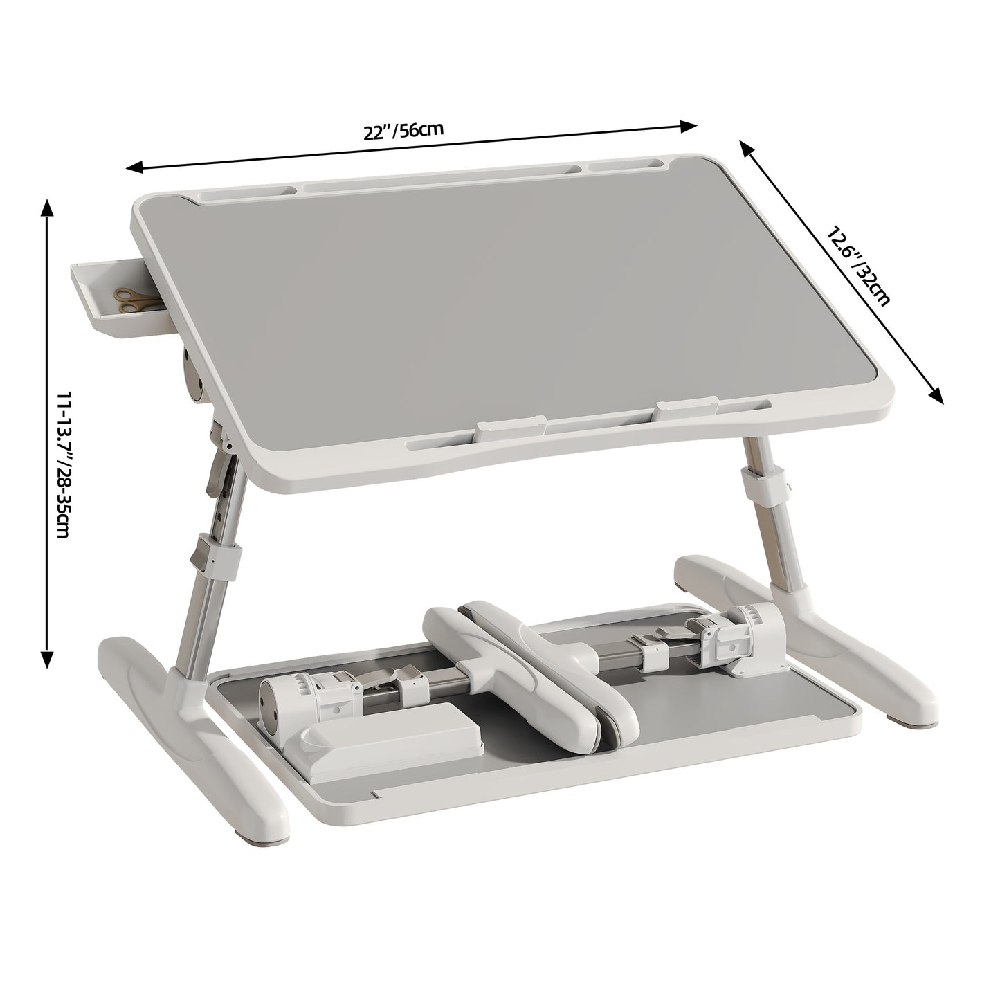 Foldable Laptop Table Height Adjustable - Ergonomic Desk with Storage