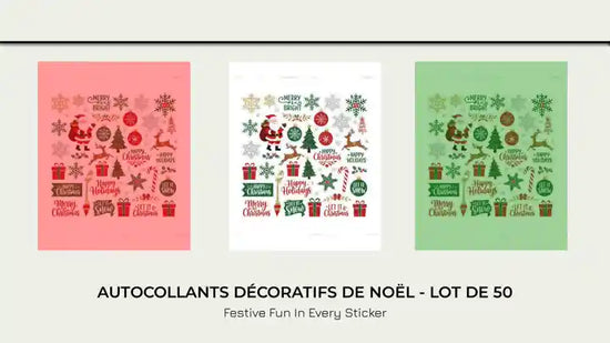 Autocollants D&eacute;coratifs de No&euml;l - Lot de 50 by@Outfy